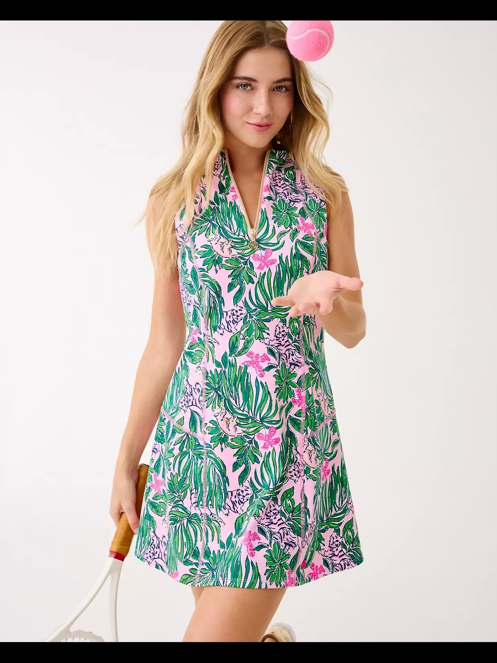 Lilly Pulitzer Luxeletic Racquet Active Dress In Conch Shell Pink